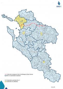 Carte des communes adhérentes à la compétence eau potable