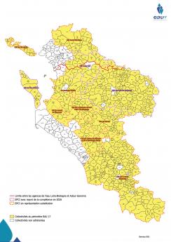 Carte des communes adhérentes à la compétence assainissement non collectif