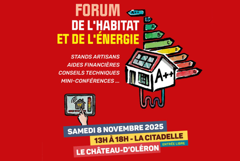 Image de l'affiche du Forum de l'habitat et de l'énergie organisée par la Communauté de Communes de l'île d'Oléron